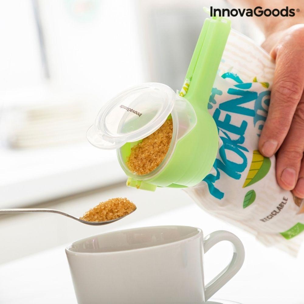 Maisiņu, iepakojumu aizvērējs ar dozatoru