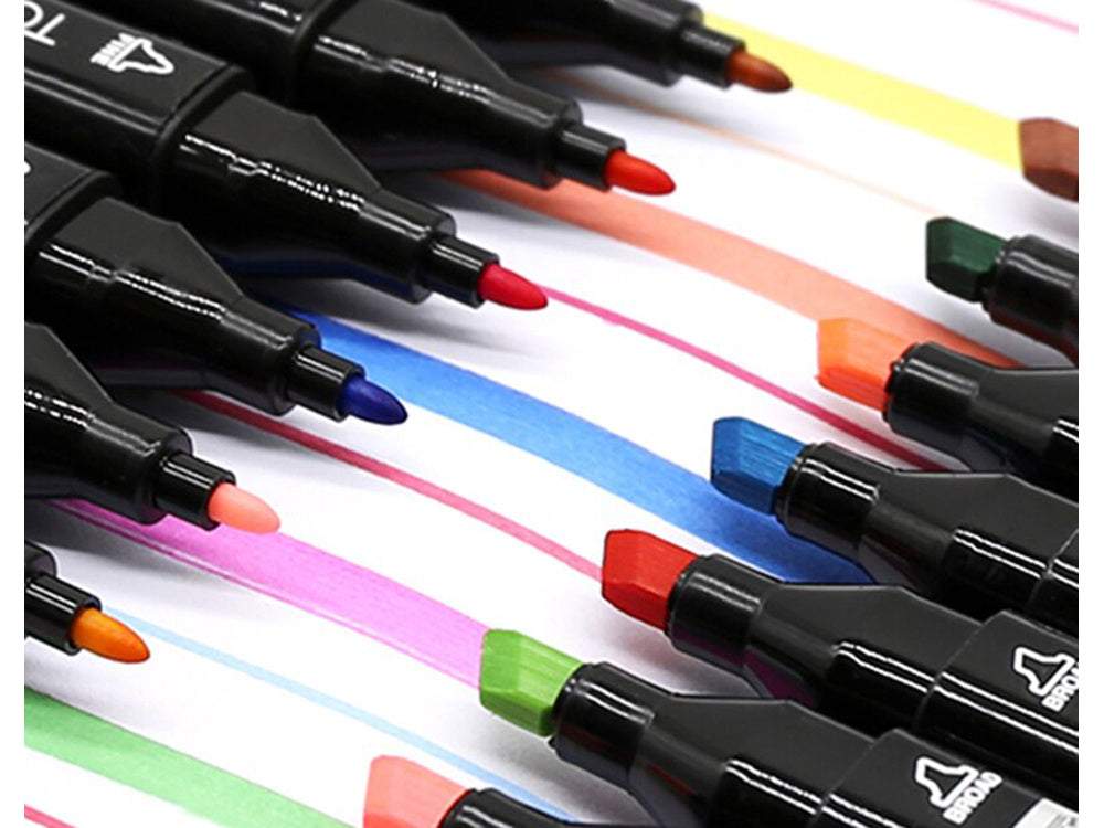 Abpusēju marķieru un flomāsteru komplekts 80 gab. + soma