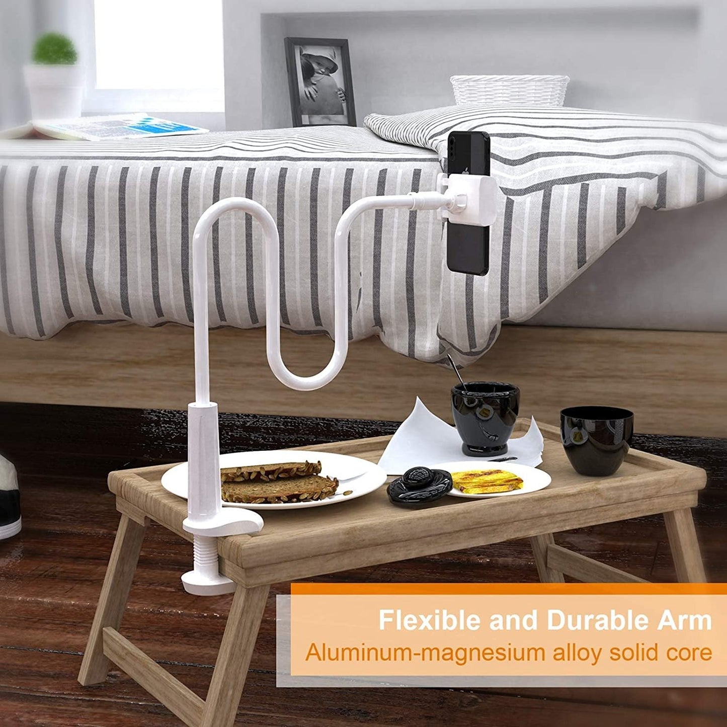 Multifunkcionālais turētājs tālrunim vai planšetdatoram elastīgs