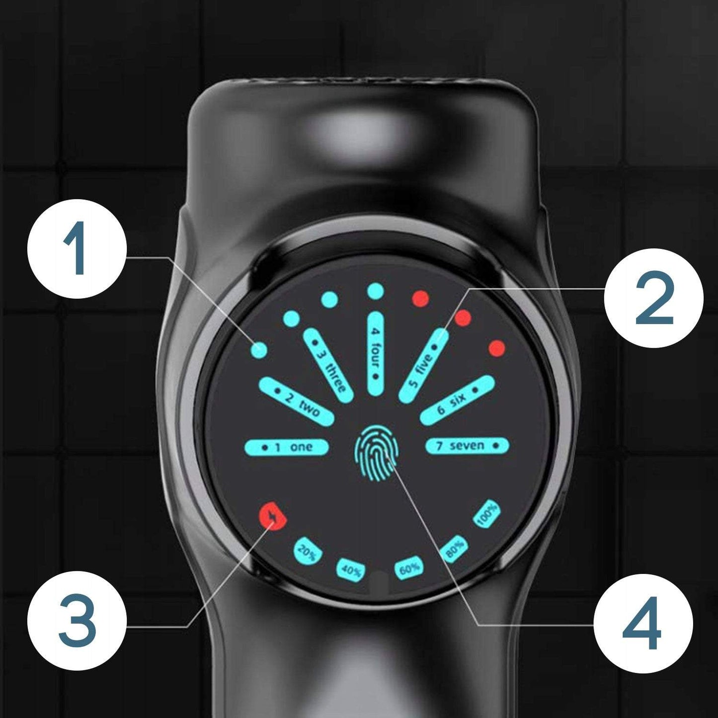 Masāžas pistole ar 10 uzgaļiem