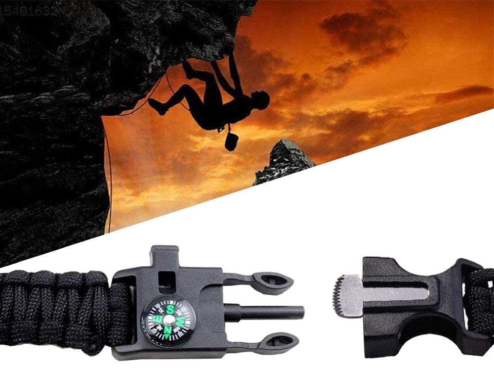 Tūrisma rokassprādze ar kompasu 5in1