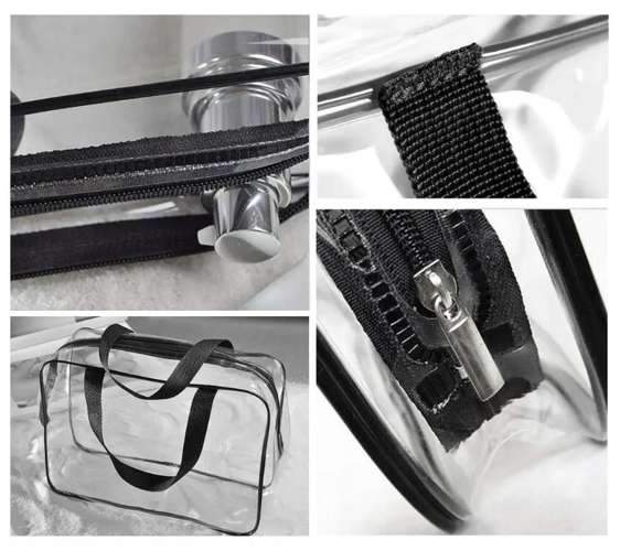 Caurspīdīgu kosmētiskas somu komplekts