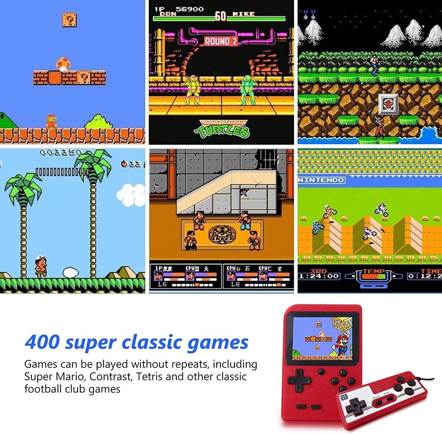 Retro spēļu konsole ar papildus pulti 400 spēles