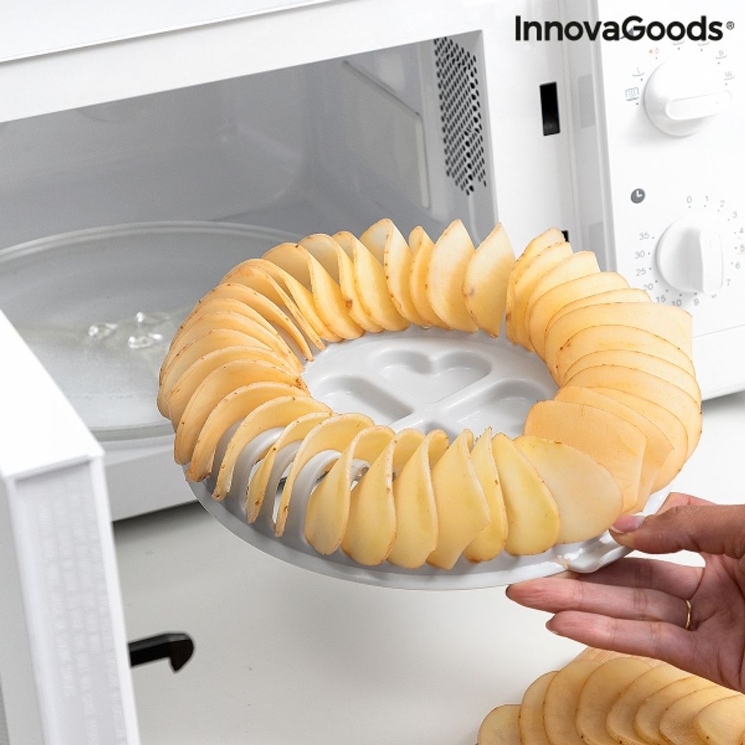 Kartupeļu čipšu pagatavošanas komplekts mikroviļņu krāsnī, griezējs un turētājs