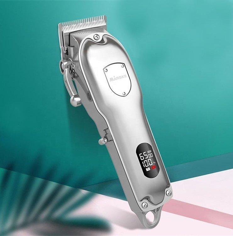 Profesionālais elektriskais bezvadu matu trimmeris ar LCD displeju + piederumi