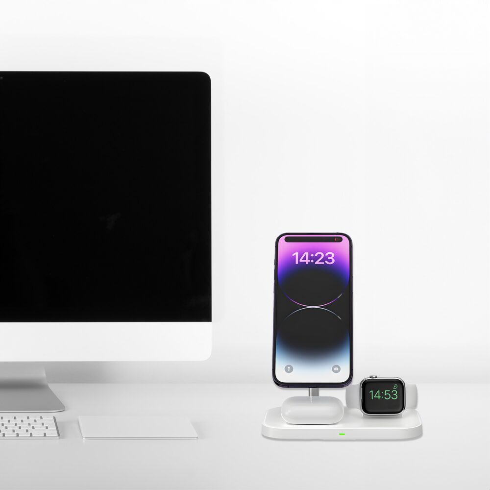 3in1 uzlādes stacija ZHX-CW01 balta