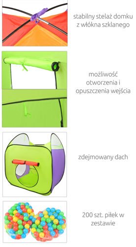 Telts bērniem Māja + Tunelis + 200 bumbas