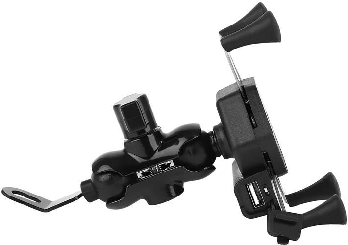 Motocikla telefona turētājs ar lādētāju