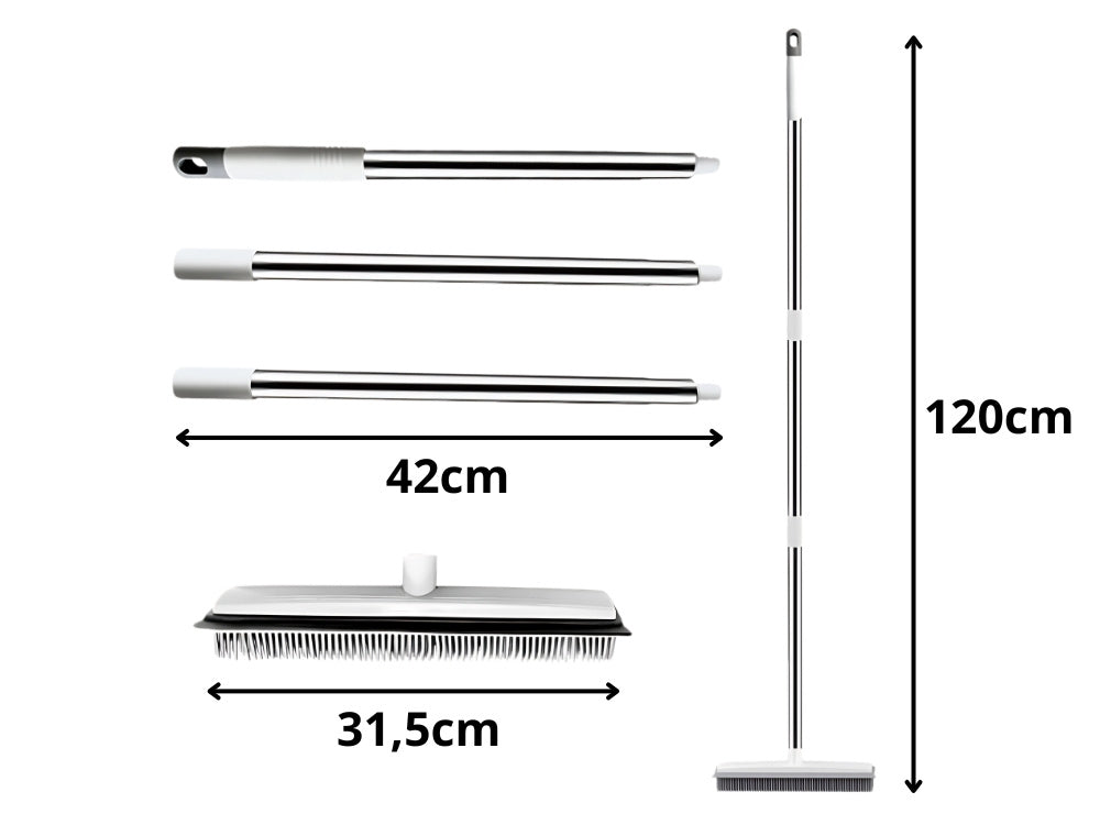 Silikona gumijas slota slaucīšanai ar metāla rokturi 120 cm
