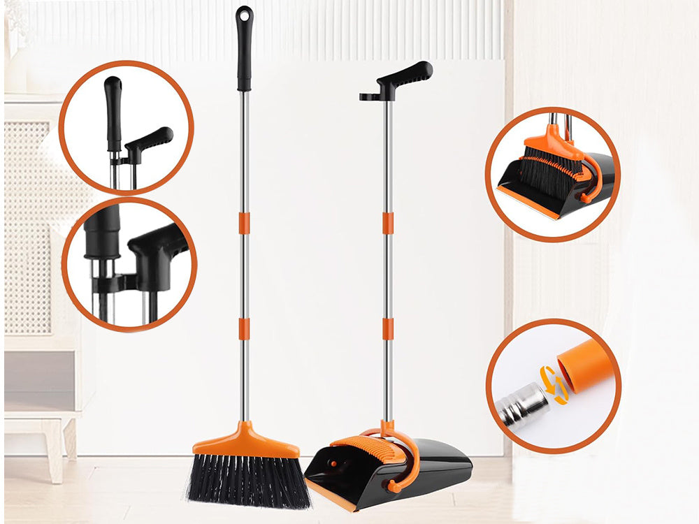 Slinka cilvēka slaucīšanas komplekts Swifter birste Mop tīrīšanas tīrītājs atkritumu liekšķere 2in1