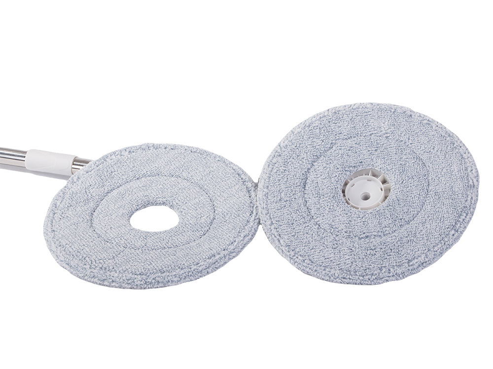 Rotācijas mops ar 360 grādu griešanās spainīti un 2 mikrošķiedras spilventiņiem