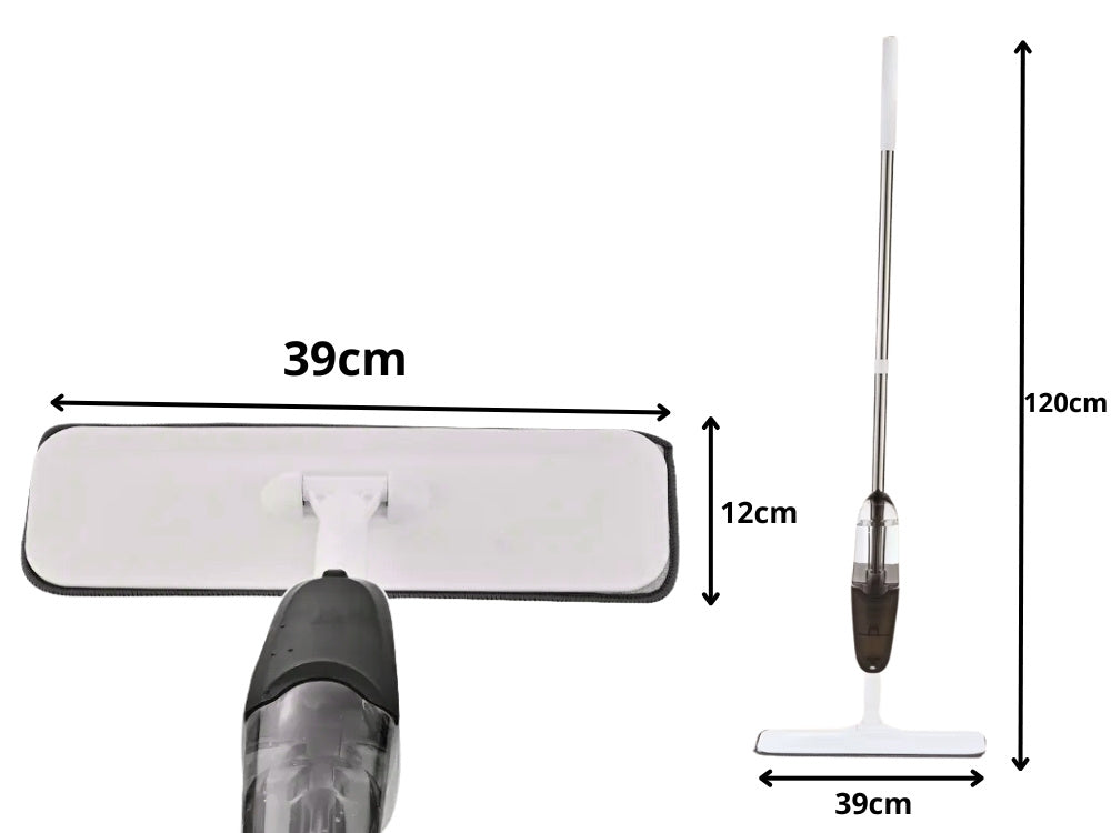 Plakanā mopa ar garu smidzinātāju 120 cm 350 ml + 3 mikrošķiedras iepakojumi