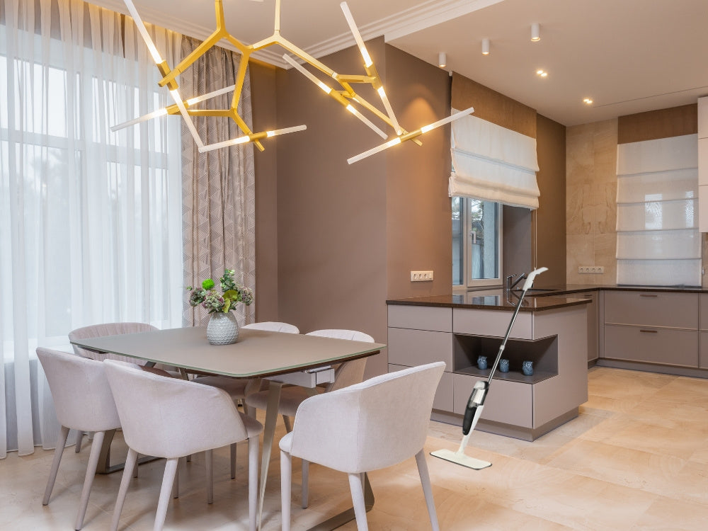 Plakanā mopa ar garu smidzinātāju 120 cm 350 ml + 3 mikrošķiedras iepakojumi