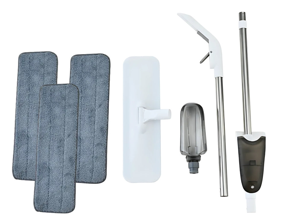 Plakanā mopa ar garu smidzinātāju 120 cm 350 ml + 3 mikrošķiedras iepakojumi