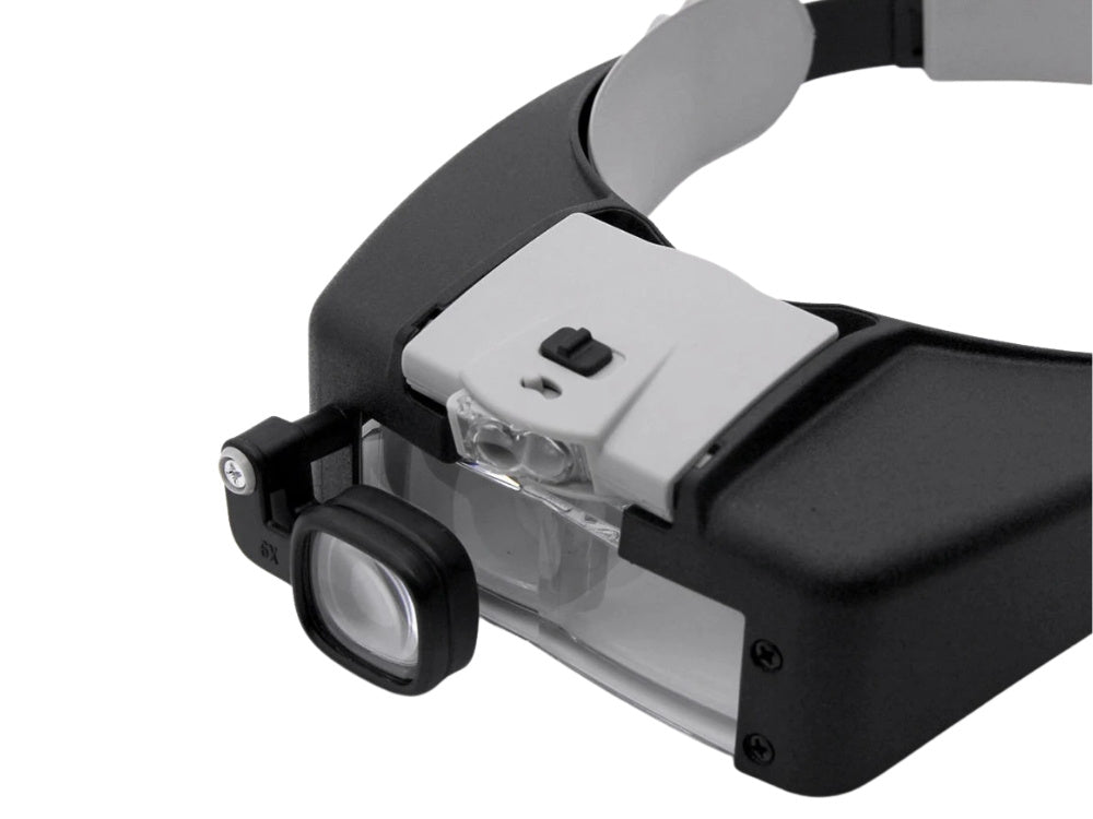 Priekšējais lukturis 2 LED precīzijas brilles 1,5x 17x