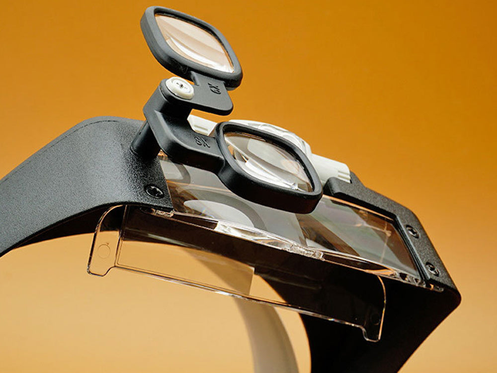 Priekšējais lukturis 2 LED precīzijas brilles 1,5x 17x