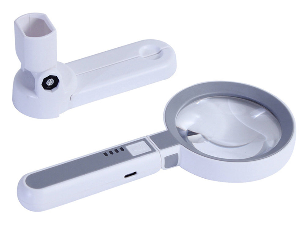 Kosmētiskās lasāmās lampas apgaismojums ar palielināmo stiklu, 20 gaismas diodes