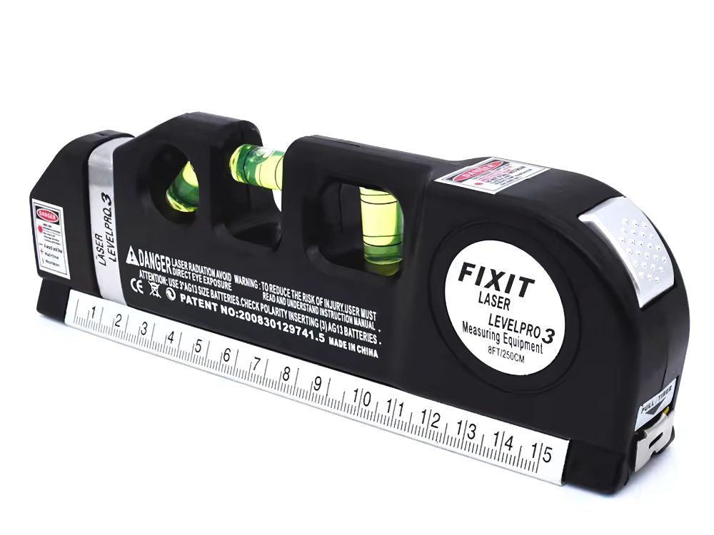 Precīzs lāzera līmeņrādis ar 2,5 m mērlenti, lāzers, 3 LED režīmi, USB