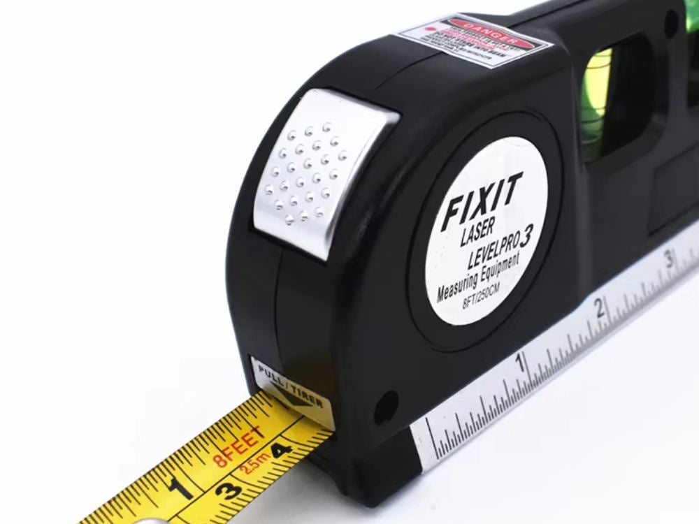 Precīzs lāzera līmeņrādis ar 2,5 m mērlenti, lāzers, 3 LED režīmi, USB