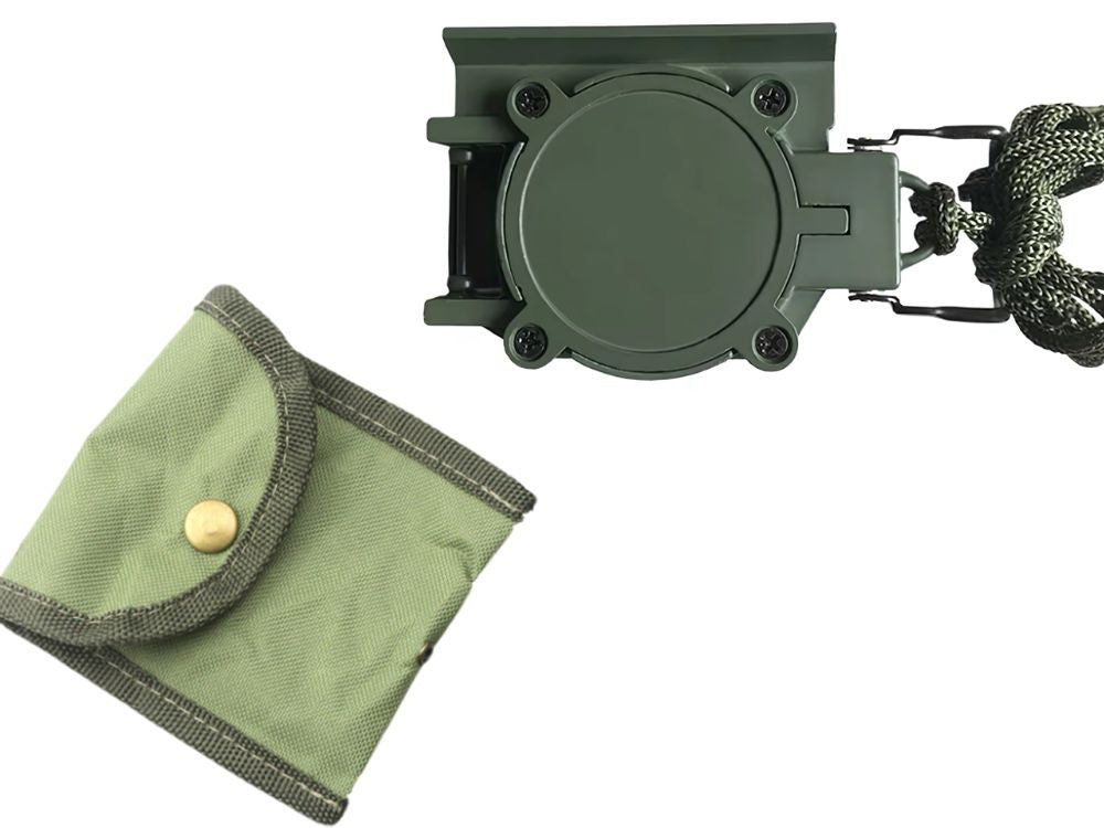 Profesionāls taktiskais militārais kompass ar metāla slēdzamu lineālu