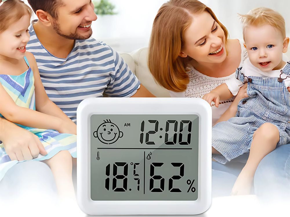Termometra higrometra pulkstenis elektroniskais kalendārs iekšējais bezvadu