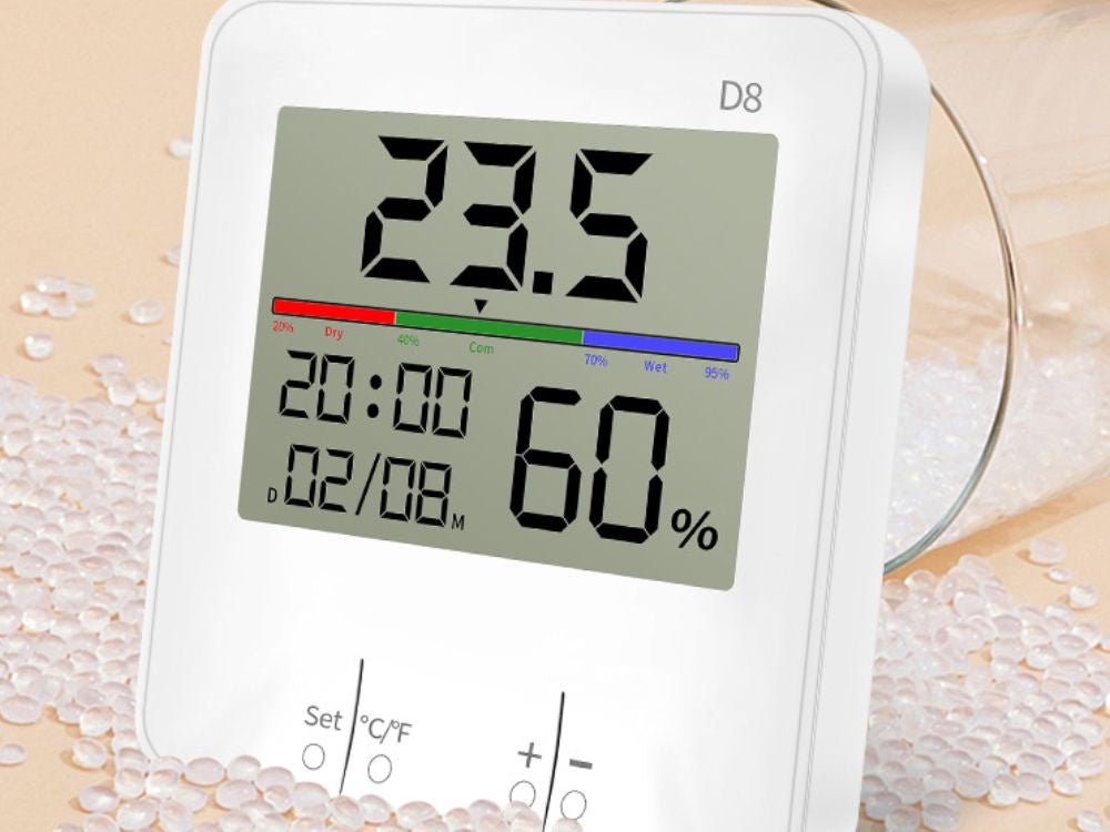 Termometra laika stacijas iekšējais higrometra pulkstenis ar akumulatoru LCD