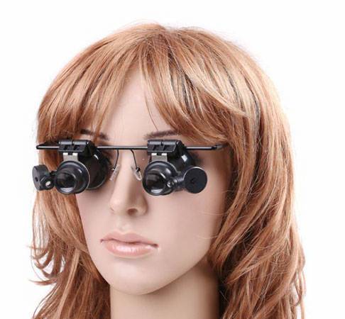 Palielināmais stikls – brilles ar LED apgaismojumu un 20x palielinājumu