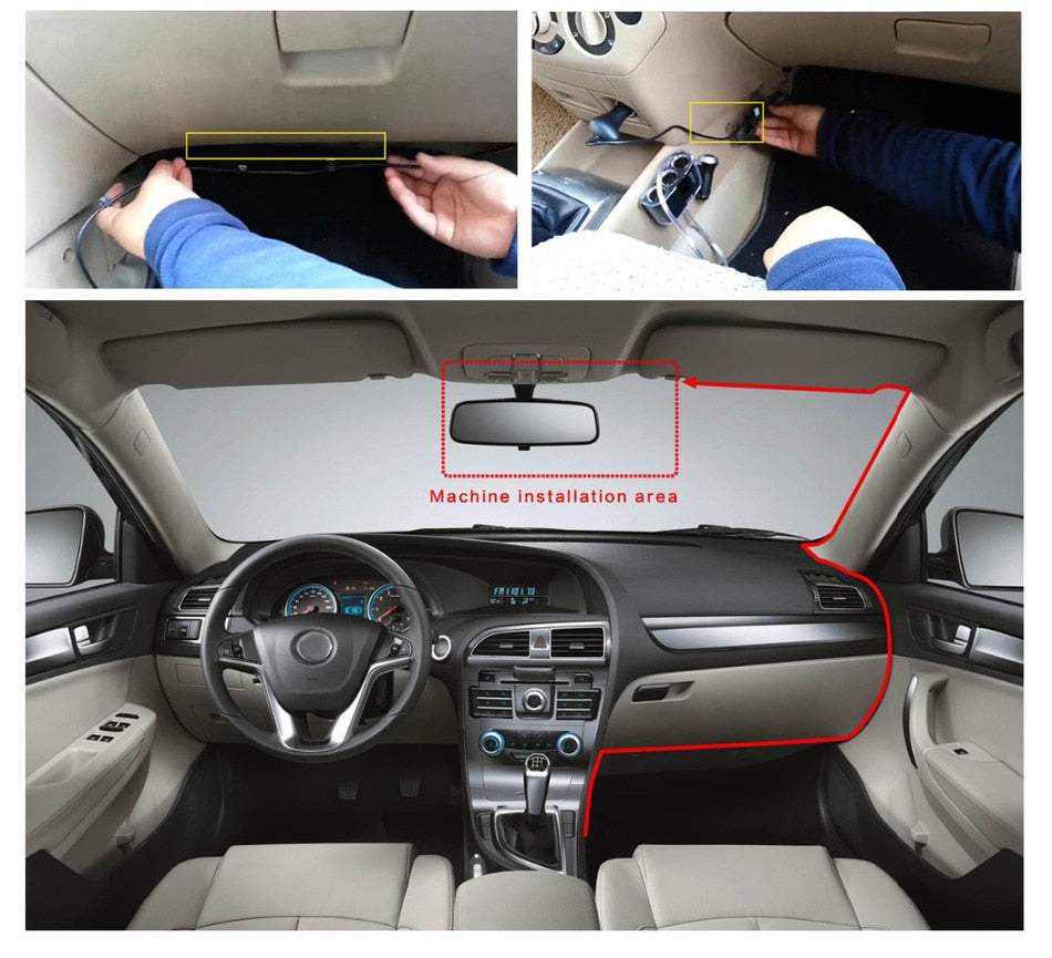 Mašīnas spogulis ar ekrānu, videoreģistrators ar priekšējo un aizmugurējo kameru Full HD