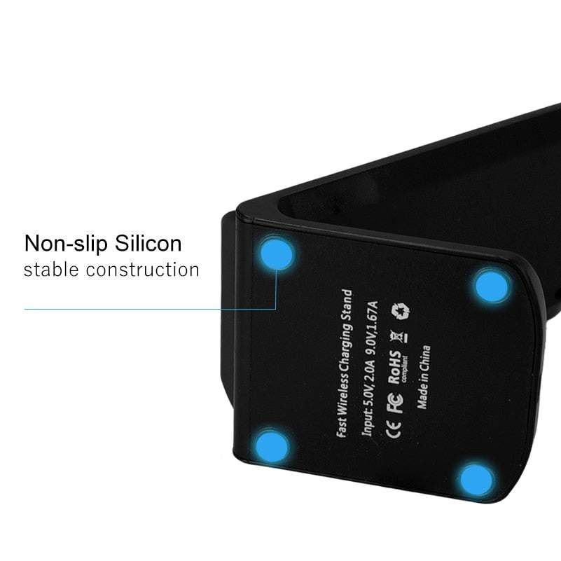 Bezvadu telefona lādētājs-turētājs ar ātro indukcijas uzlādi QI