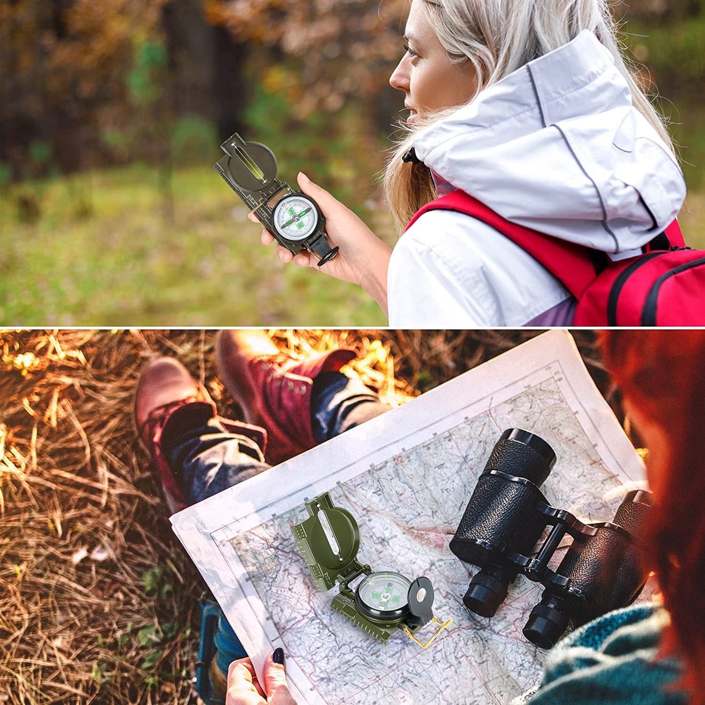 Metālisks kompass ar vāku