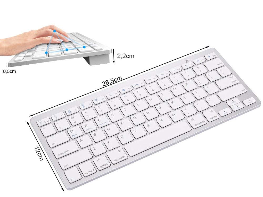 Bezvadu klaviatūra – plāna bluetooth tastatūra PC, MAC, iPad