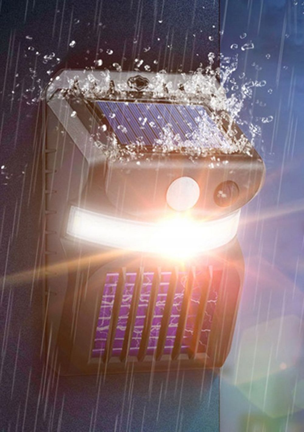 Ārā lampa ar UV anti-moskītu lampu un saules paneli