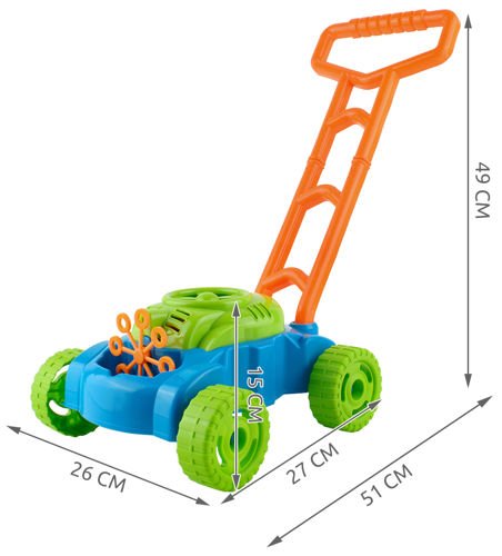 Rotaļu zāles pļāvējs ar burbuļiem