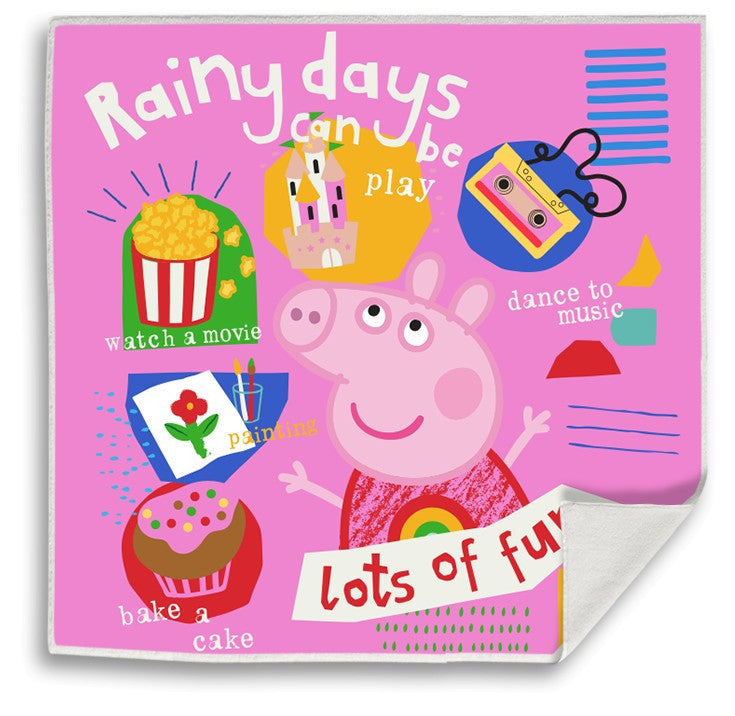 Peppa Pig Rainy Fun Magic roku dvielis sejas dvielis, dvielis 30x30cm
