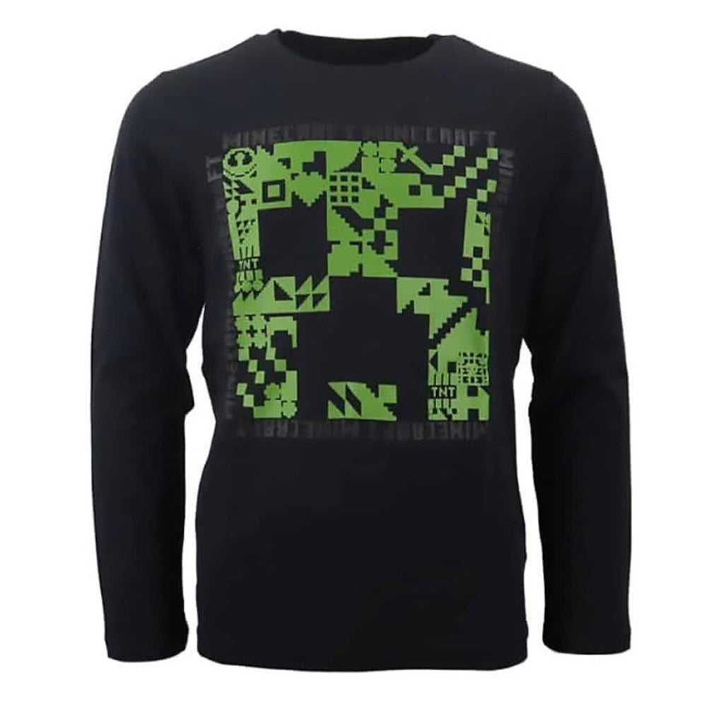 Minecraft tumšs bērnu krekls ar garām piedurknēm, tops 12 gadi
