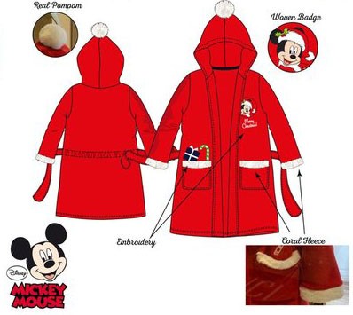 Disney Mikija Ziemassvētku bērnu halāts 6 gadi
