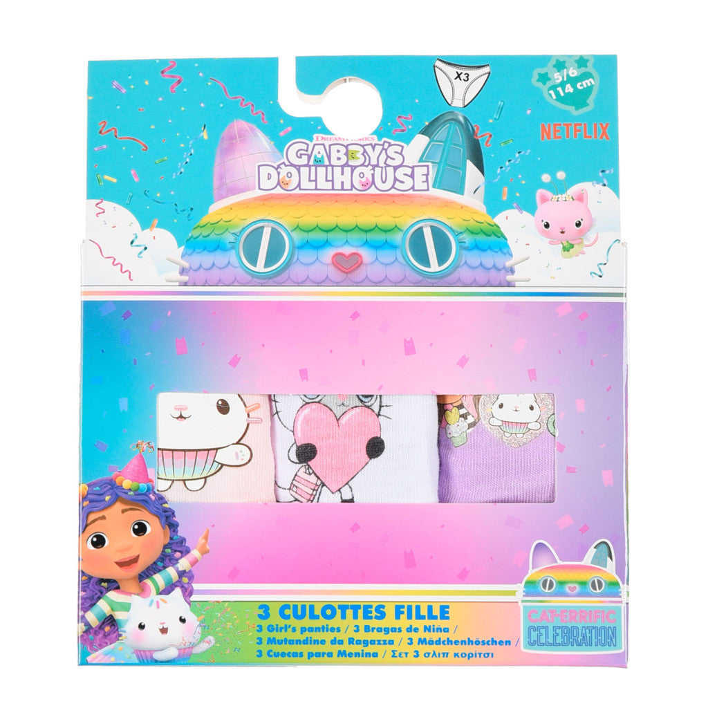 Gabby's Dollhouse Hello bērnu apakšveļa, biksītes 3 gab./iepakojumā 5-6 gadi / 110-116 cm