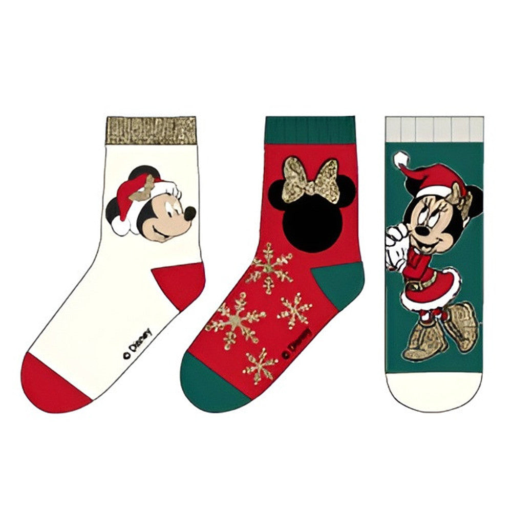 Disney Minnie sniega zaļas Ziemassvētku bērnu zeķes 23/26