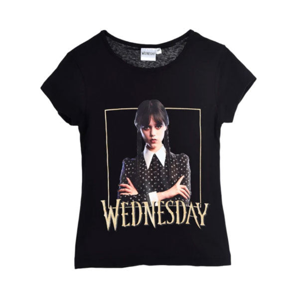 Wednesday Gloomy Black bērnu īsais T-krekls, topiņš 12 gadi / 152 cm