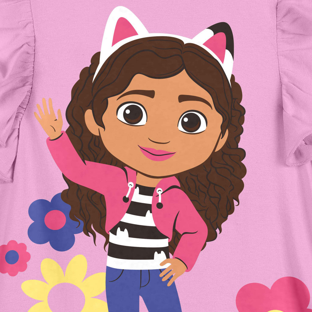 Gabby's Dollhouse Flowers bērnu īsais T-krekls, topiņš 6 gadi