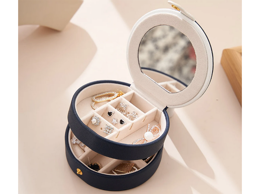 Juvelierizstrādājumu organizators, apaļš, 2 stāvi