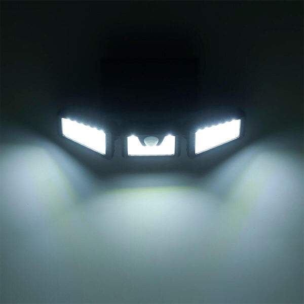 Ārā lampa ar saules paneļiem un kustības sensoru ūdensizturīga 100 LED