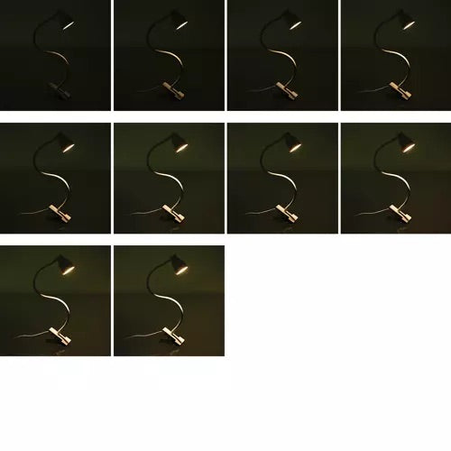 Galda lampa ar klipsi - balta