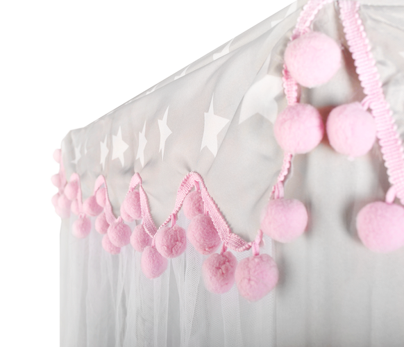 Bērnu telts pelēka-rozā