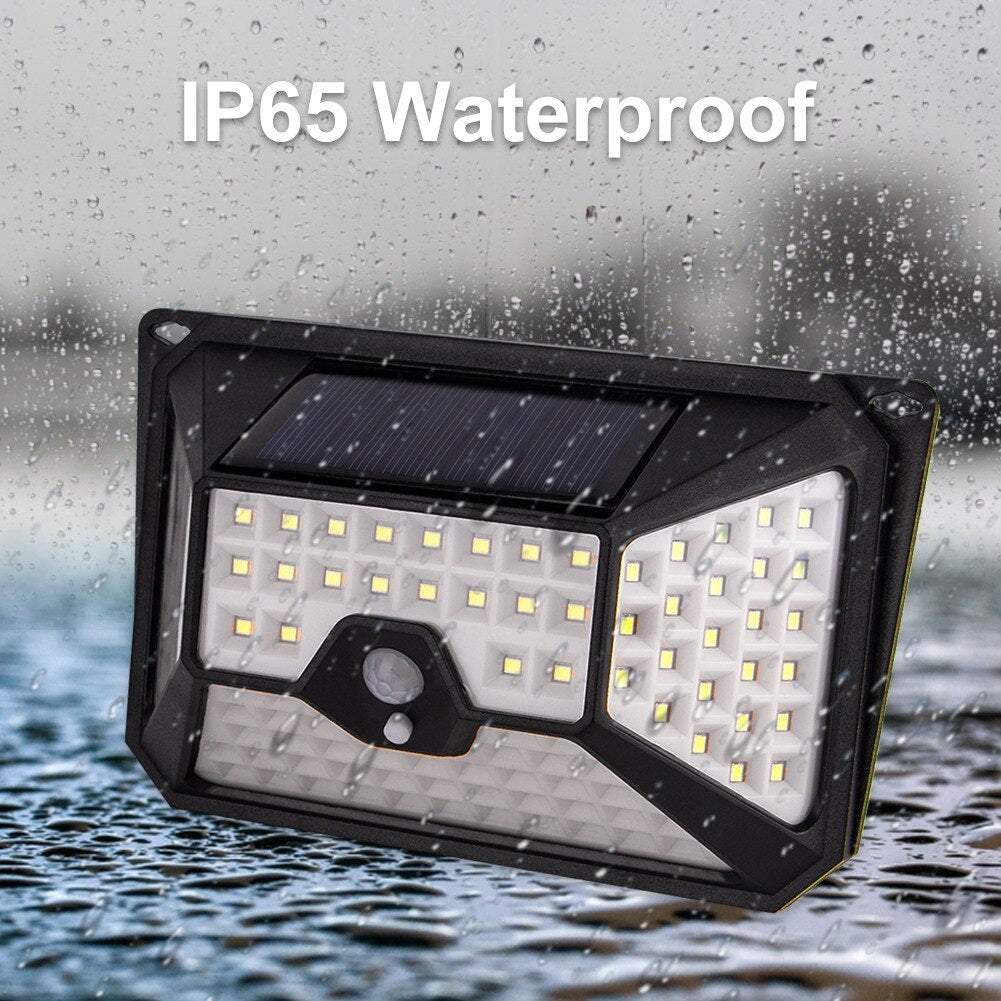 Ārā lampa ar saules paneļiem un kustības sensoru ūdensizturīga