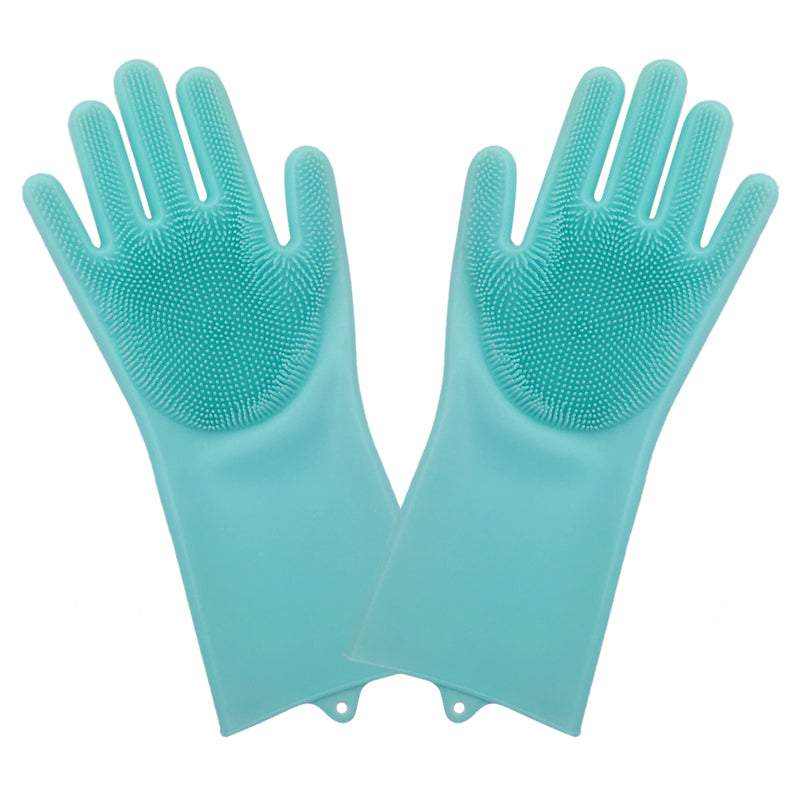 Silikona cimdi ar birstem, trauku mazgāšanai, tīrīšanai