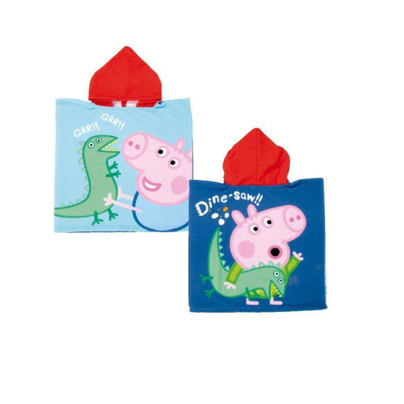 Peppa Pig Dine-saw pludmales dvielis pončo 55x110 cm