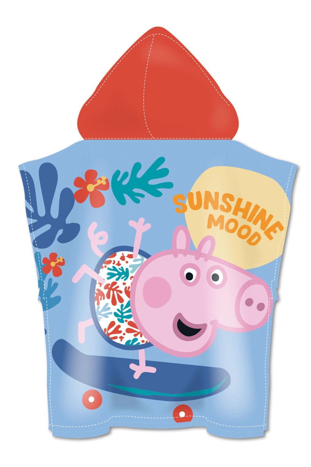 Peppa Pig skeitborda pludmales dvielis pončo 55x110cm (ātri žūstošs)