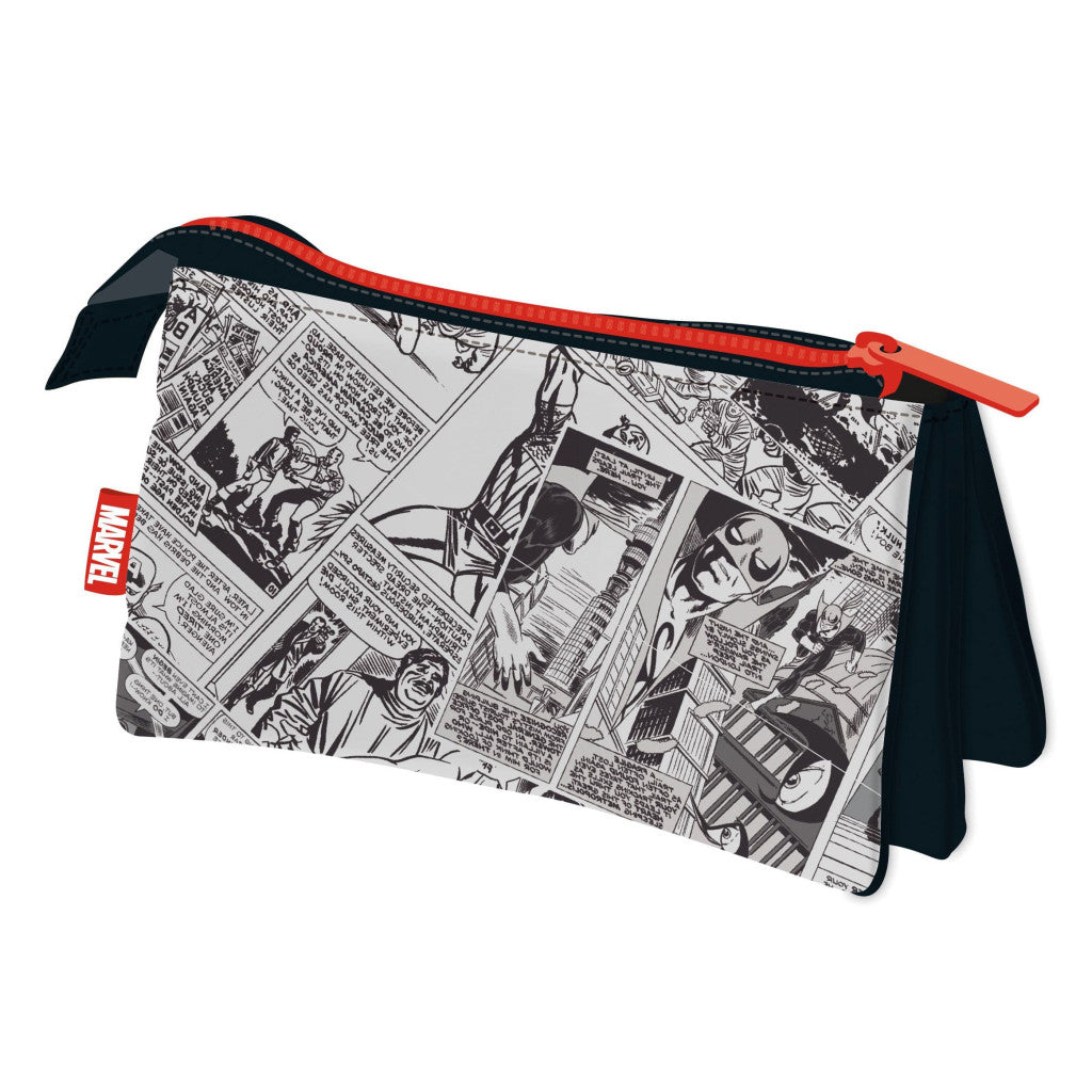 Kapteiņa Marvela komiksu Marvel 3 nodalījumu zīmuļu maciņš 21 cm
