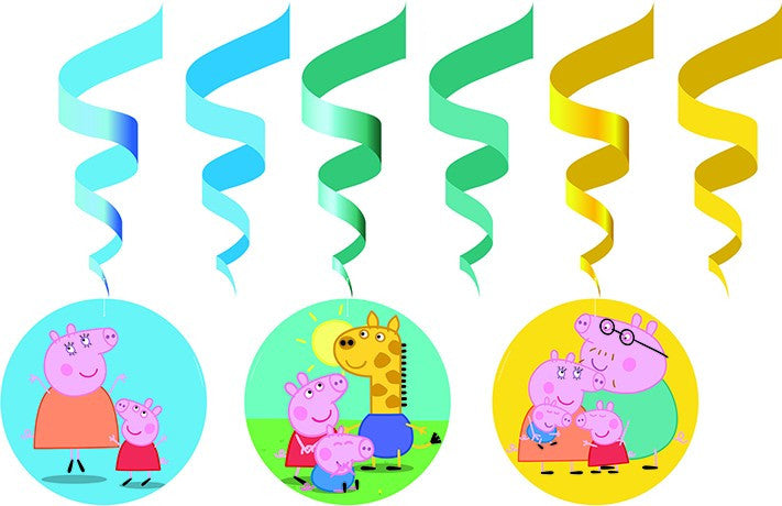 Peppa Pig apskāvienu lentīšu dekorāciju komplekts, 6 gab.